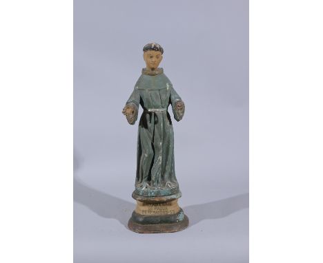 Antique "San Antonio de Padua" Spanish Santos.  "San Antonio de Padua"Height: 21.75 in.  - Provenance: this item comes from t