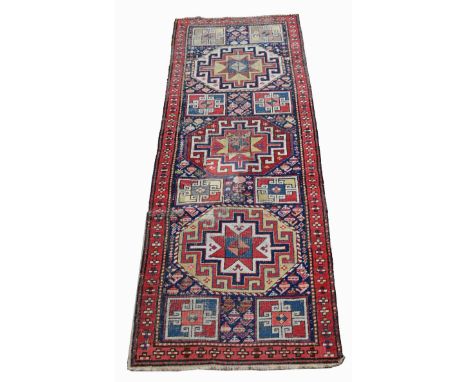 Antique Caucasian RugSize: 79 x 25 in. (6'7" x 2'1") - Provenance: this item comes from the private collection of Lou A. and 