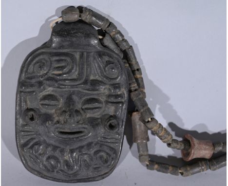 Mexican Aztec Pendant.  Height: 5.5 in. Width: 3.5 in.