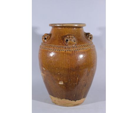 Large Song Dynasty Chinese Martaban Glazed VesselHeight: 21.5 in.  - Provenance: this item comes from the private collection 