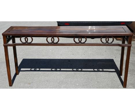 Chinese Hardwood Altar Table.  Dimensions: 35 x  72 x 18 in.- Provenance: this item comes from the private collection of Lou 