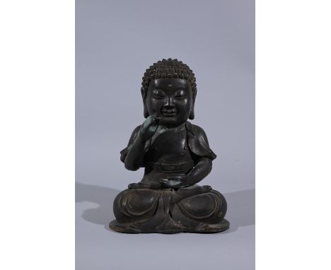 Antique Chinese Bronze Buddha in Meditation Pose.Height: 11.5 in.  - Provenance: this item comes from the private collection 