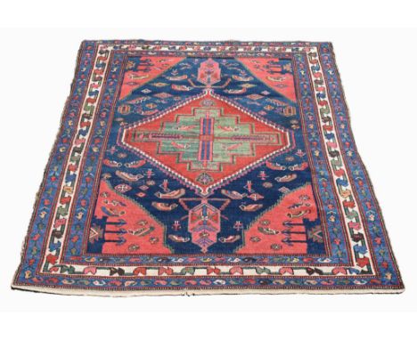 Antique Persian Hamadan RugSize: 76 x 55 in. (6'4" x 4'7") - Provenance: this item comes from the private collection of Lou A