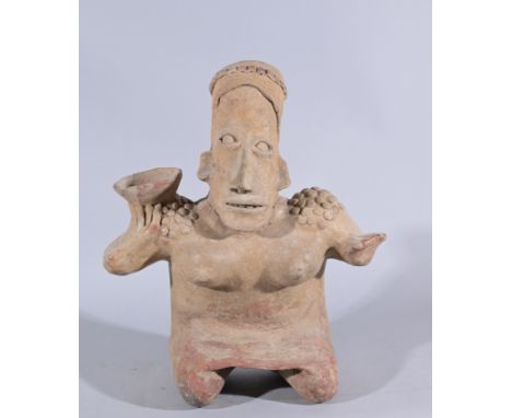 Large Ameca Jalisco Seated FemaleHeight: 17 in.  - Provenance: this item comes from the private collection of Lou A. and Barb