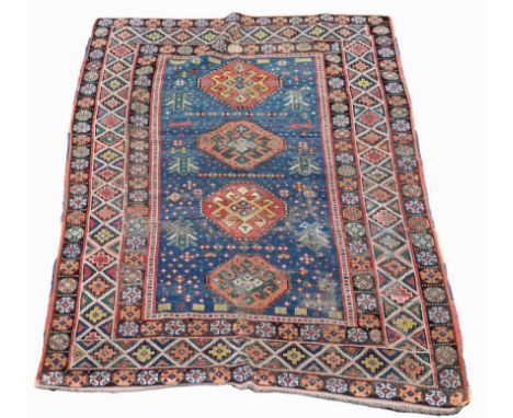 Antique Caucasian RugSize: 60 x 39 in. (5' x 3'3") - Provenance: this item comes from the private collection of Lou A. and Ba