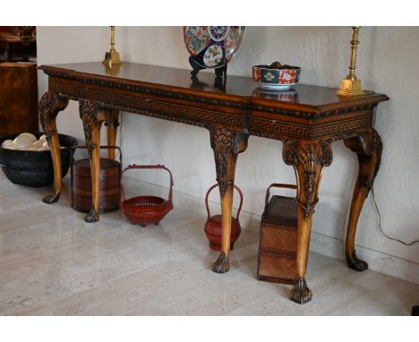 Modern Wooden Buffet TableDimensions: 35 x 81 x 24 in.- This item is currently being stored offsite at the estate (Jacksonvil