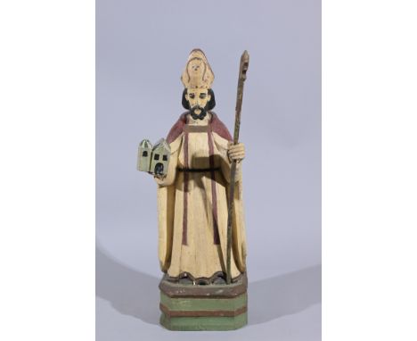 Large Antique Spanish Polychromed SantosHeight: 22.5 in.  - Provenance: this item comes from the private collection of Lou A.