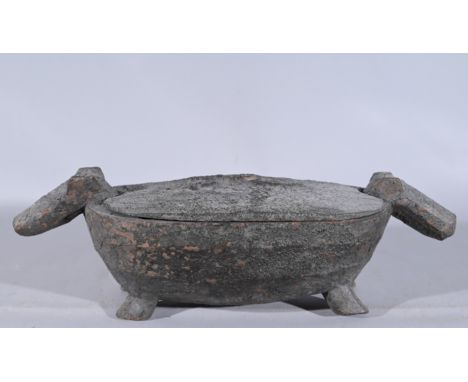 Antique Oceanic Animal Form Food Container.  Height: 6.5 in. Width: 21 in.- Provenance: this item comes from the private coll