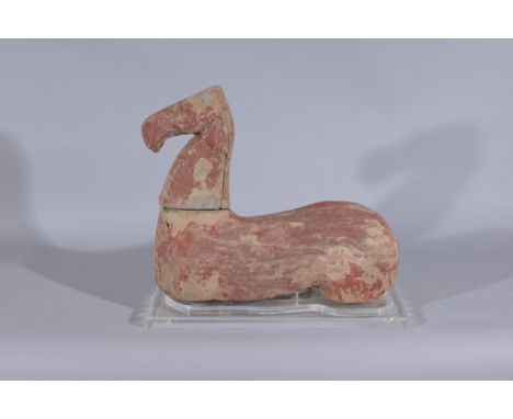 Chinese Han Dynasty Painted Horse Torso on stand.Dimensions: 17.25 x 17.5 in.  - Provenance: this item comes from the private