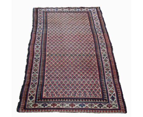 Semi-Antique Caucasian RugSize: 92 x 43 in. (7'8" x 3'7") - Provenance: this item comes from the private collection of Lou A.
