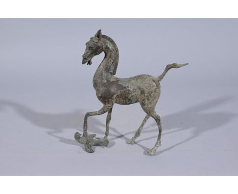 Antique Chinese Bronze "Flying Horse Of Kansu" Metal SculptureHeight: 7.75 in.  - Provenance: this item comes from the privat