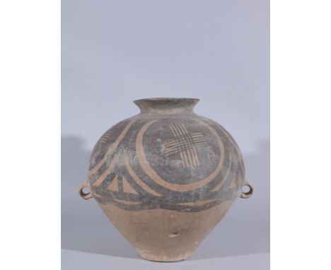 Chinese Neolithic Painted Pottery Jar.Height: 15 in.  - Provenance: this item comes from the private collection of Lou A. and