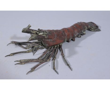 Antique Articulated Lobster SculptureLength: 8.75 in.  - Provenance: this item comes from the private collection of Lou A. an