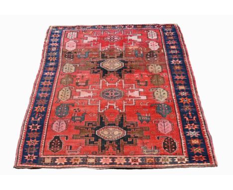 Antique Caucasian Lesghi Kazak RugSize: 86 x 58 in. (7'2" x 4'10") - Provenance: this item comes from the private collection 