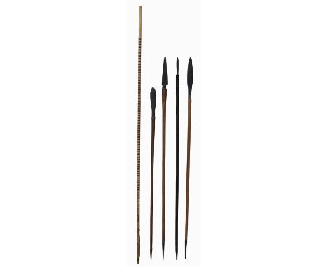(5) Assorted Southeast Asian SpearsLargest length: 80 inches.  - Provenance: this item comes from the private collection of L