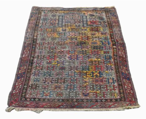 Semi-Antique Caucasian RugSize: 60 x 41 in. (5' x 3'5") - Provenance: this item comes from the private collection of Lou A. a