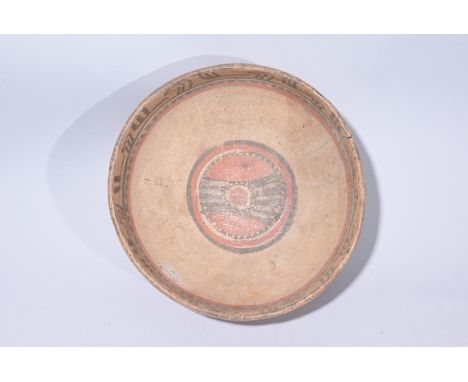 Pre-Columbian Polychromed Pottery BowlDiameter: 10 in.  - Provenance: this item comes from the private collection of Lou A. a