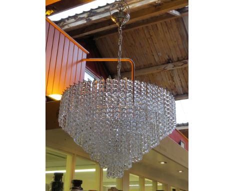 Large chandelier of multiple glass drops by Sagim, Italian 1970s 