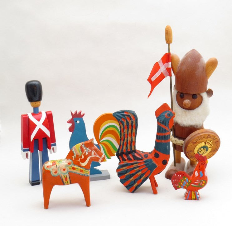 Kay Bojesen Danish painted wooden toy soldier and a Danish teak toy