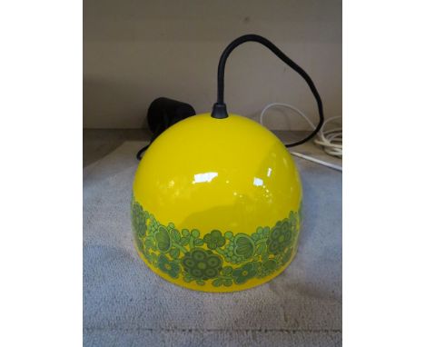 A 1960's Finnish Primavera Raisa Vosikkinen ceiling light with floral rim 
