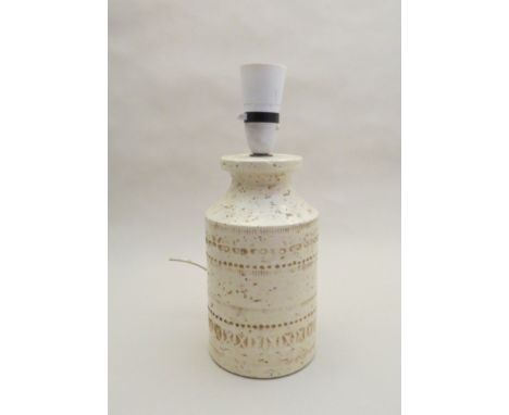 A Bitossi Italian ceramic lamp base in white