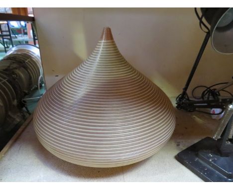 A 1960's plastic ribbed ceiling pendant 