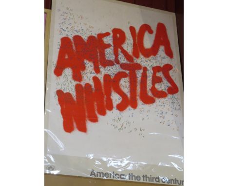 ED RUSCHA (b1937) "America Whistles".  Print for the American Bicentennial 1976
