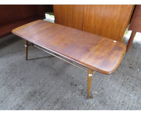 An Ercol coffee table with slatted undertier 