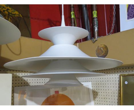 A Danish four tiered "PH" style ceiling light in white 