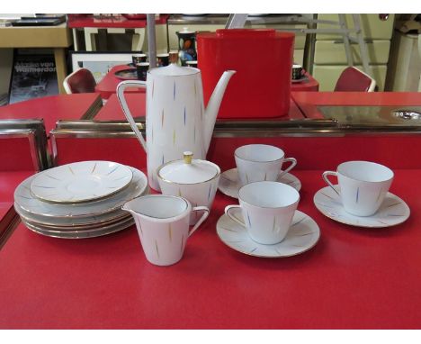 A German 1950's coffee set, Seltmann Weiden porcelain 'monika' pattern