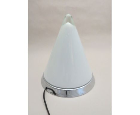 A Piell & Putzler opaque glass table lamp of conical form 