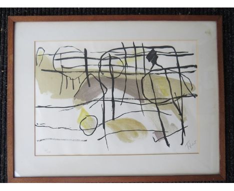 PIERRE TAL COAT (1905-1985)  Age de Fer II Lithograph. Numbered 20/200 and signed. Produced in 1956 Label verso. C. Wright & 