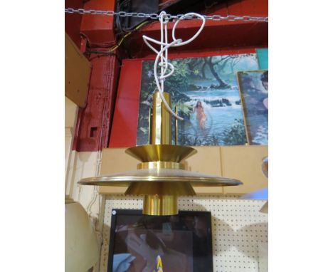 A Danish brassed four tiered ceiling light 