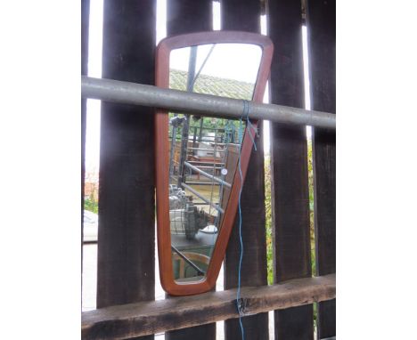 1960's Teak wall hall mirror 76cm x 34cm 