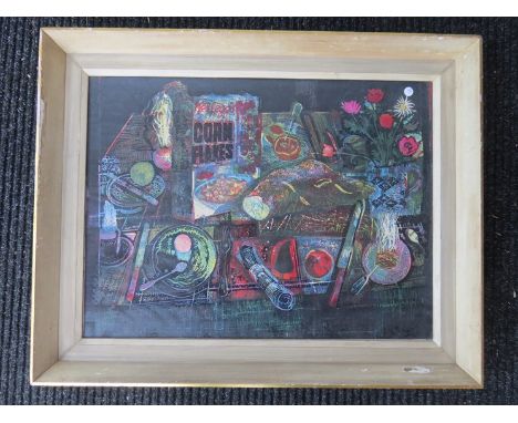 A framed and glazed print 'Kellogg's Cornflakes' signed 'Holloway' in pencil mid picture 
46cm x 61cm 