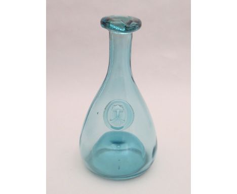 Danish Holmegaard 1960's Viking mould blown decanter with viking head seal prunt designed by Ole Winther