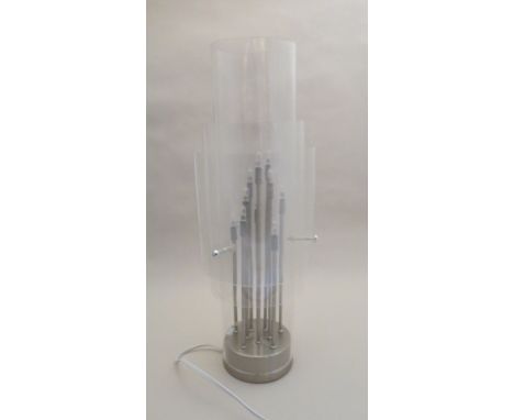 A 1980's Ikea table lamp with clear perspex shade 