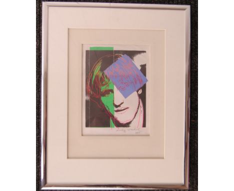 An Andy Warhol (1928-1987)  "Gerard Depardieu "  Lithograph, signed in the plate, 1986  Produced for Vogue, Paris 1986 28cm x