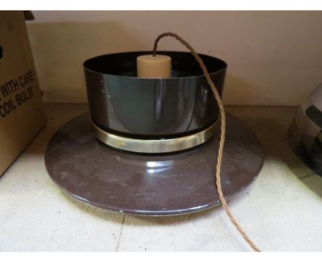 A Danish brown metal ceiling pendant light 