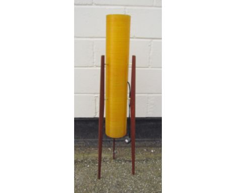 A 1960's teak and spun resin rocket lamp 