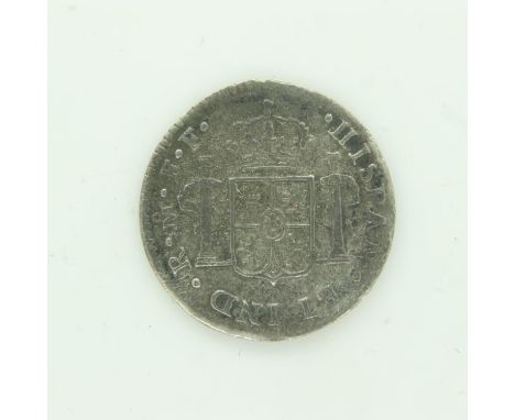 1783 Spanish silver reale of Charles III - VF grade. UK P&amp;P Group 0 (£6+VAT for the first lot and £1+VAT for subsequent l