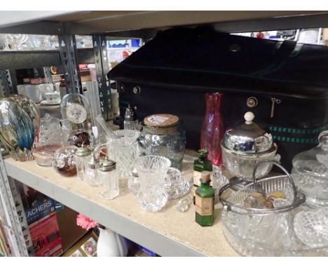 Shelf of mixed glass. Not available for in-house P&amp;P 