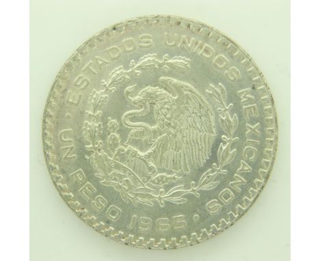 1965 Mexican silver peso - gEF grade. UK P&amp;P Group 0 (£6+VAT for the first lot and £1+VAT for subsequent lots) 