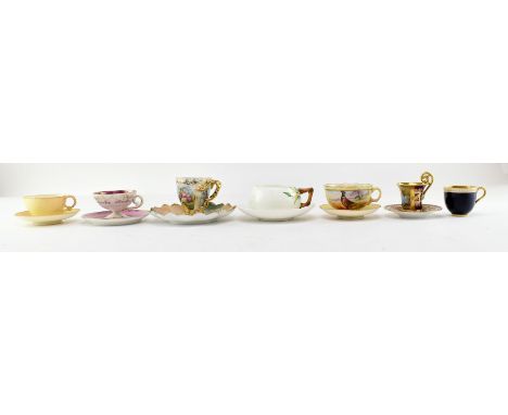 A collection of 19th century and later both British and continental decorative teacups and saucers. The lot to include two Ro
