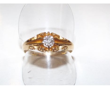 18ct gold solitaire diamond ring, with Chester hallmark. Size Q