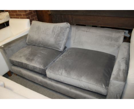 A MODERN GREY SUEDE SOFA W-180 CM