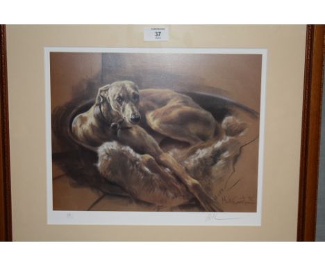 A FRAMED AND GLAZED SIGNED LIMITED EDITION MICK CAWSTON PRINT ENTITLED DOMESTIC BLISS 48/500