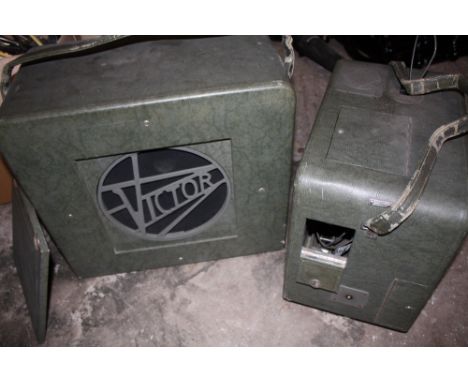 A VINTAGE VICTOR PROJECTOR PLUS STANDS
