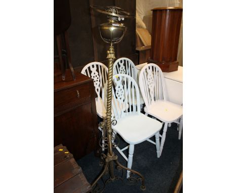 A VICTORIAN BRASS LAMP STANDARD A/F