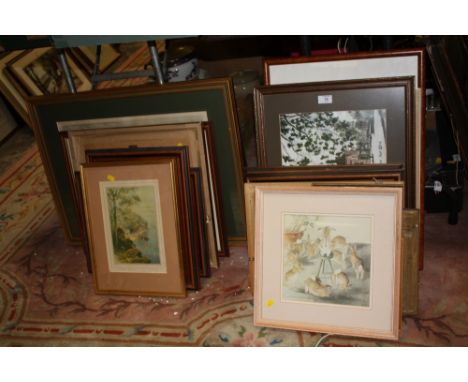 A LARGE QUANTITY OF PICTURE AND PRINTS TO INCLUDE A BEATRIX POTTER PRINT ETC